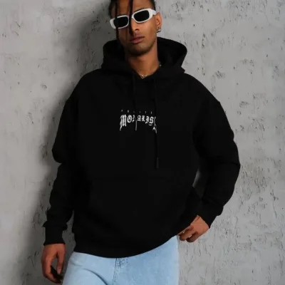 Murš Albo Printat Capușon Buzunar Cangur Sweatshirt 2