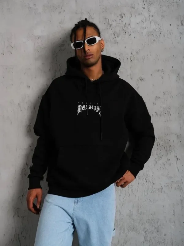 Murš Albo Printat Capușon Buzunar Cangur Sweatshirt 2