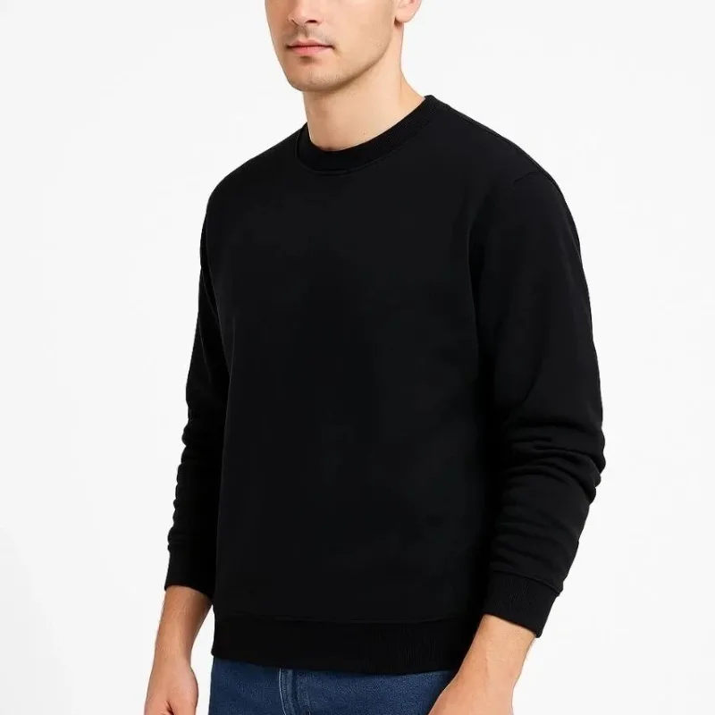 Sweatshirtê Mêran ê Reş ê 3 Têlî Pembo yê Bi Stûyê Bisîkletê