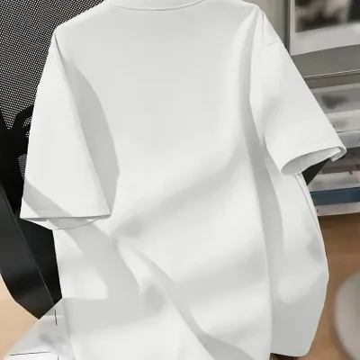 Женска бела бициклистичка јака мечка отпечаток oversize летна маица 2