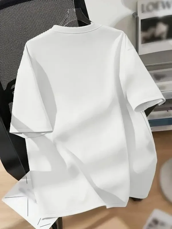 Женска бела бициклистичка јака мечка отпечаток oversize летна маица 2