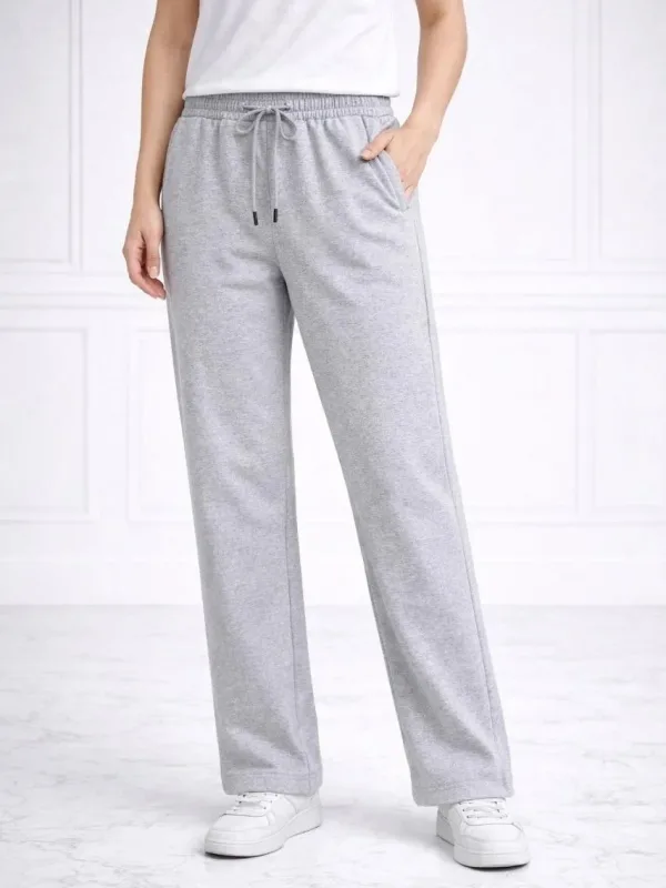Ženska siva elastični pojas ravna nogavica trenirka donji dio pantalone 1