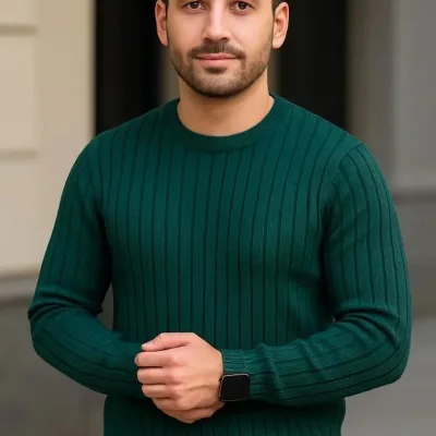 Kişi Boz Xaki Qara 3-lü Set Qabırğalı Velosiped Yaxalı Qalın Sviter 8