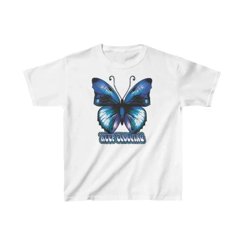 Παιδικό Λευκό Τυπωμένο Oversize Στρογγυλό Λαιμό T-Shirt