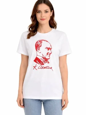 Qadın Ağ Velosiped Yaxalı Atatürk Çapı Köynək