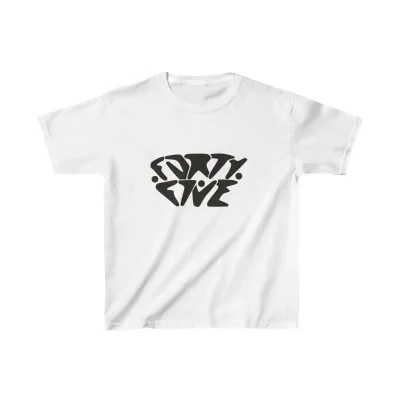 Çocuk Beyaz Baskılı Oversize Pamuklu T-Shirt 1