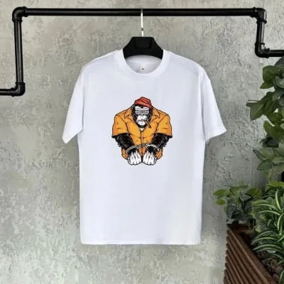 Dziecięcy biały oversize z nadrukiem T-shirt 1