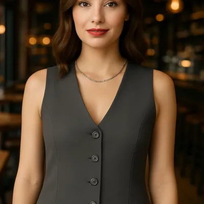 Dymová podšitá elegantná dámska vesta sako 5