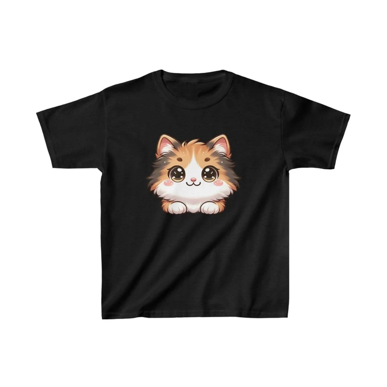 Παιδικό Μαύρο Oversize Τυπωμένο Στρογγυλό Λαιμό T-Shirt
