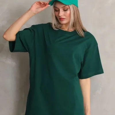 Femeie Verde Regular Guler Bicicletă Imprimat Tricou 3