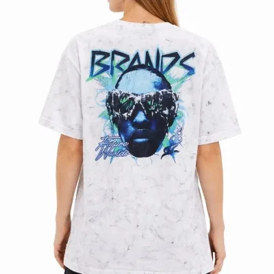 Γυναικείο Λευκό Oversize Acid Washed Ποδήλατο Λαιμό Κοντό Μανίκι T-shirt 2
