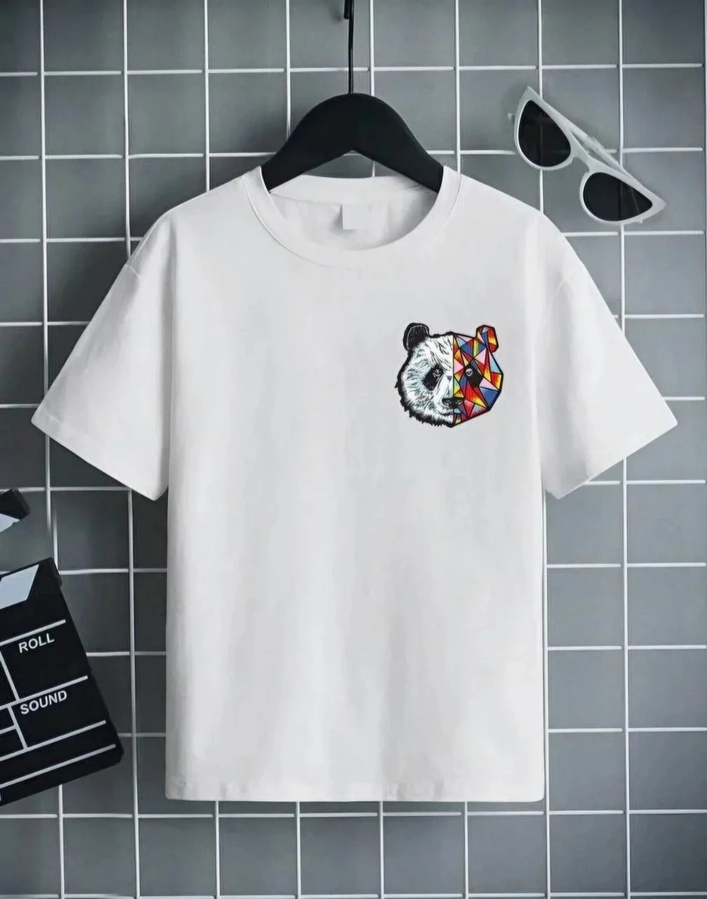Παιδικό Λευκό Printed Oversize Ποδήλατο Λαιμό T-shirt