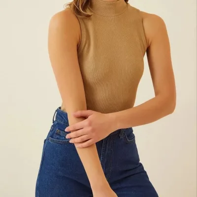 Ženski Camel rebrasti likra body 4