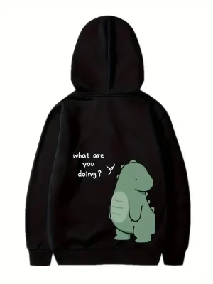 Erkek Siyah Oversize Sevgililer Günü Baskılı Kapüşonlu Sweatshirt