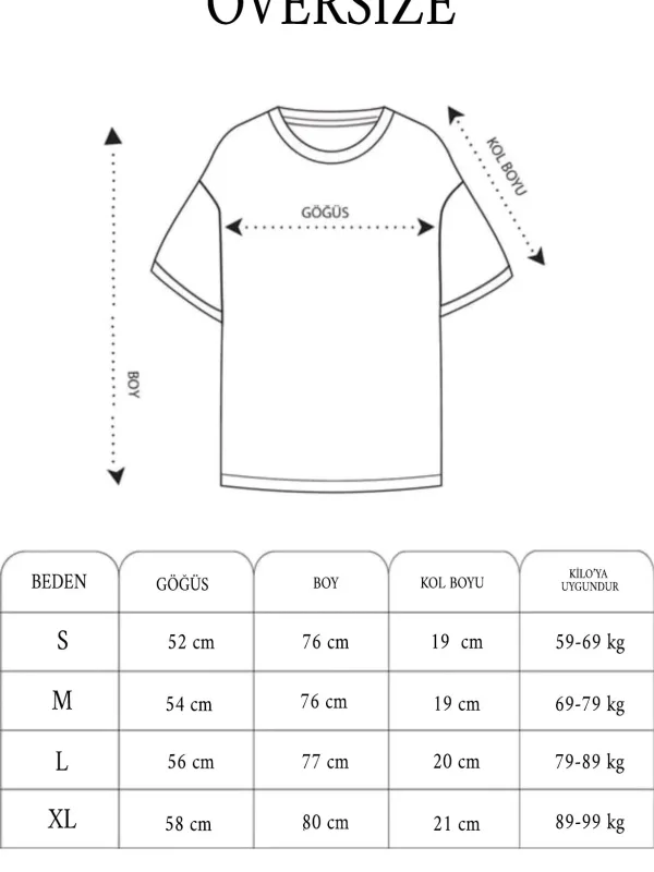 Női Fehér Kerékpárnyakú Nyomott Oversize Póló 5