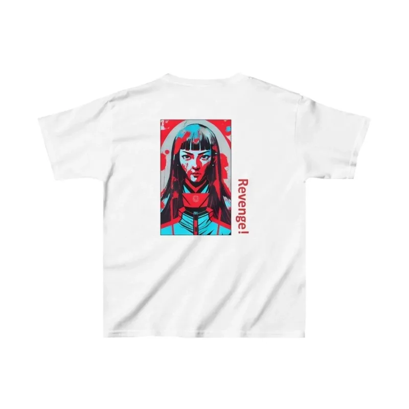 T-Shirtê Zarokan ê Spî yê Çapkirî yê Oversize