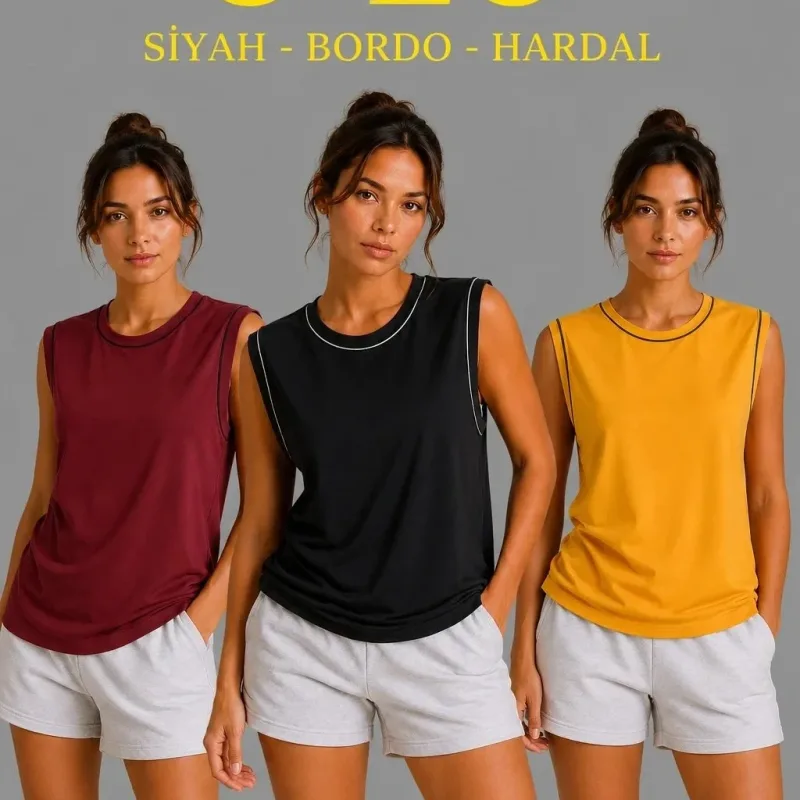 Jina 3'lü Set Bêçek Bisîklet Yaka Sporcu Atlet