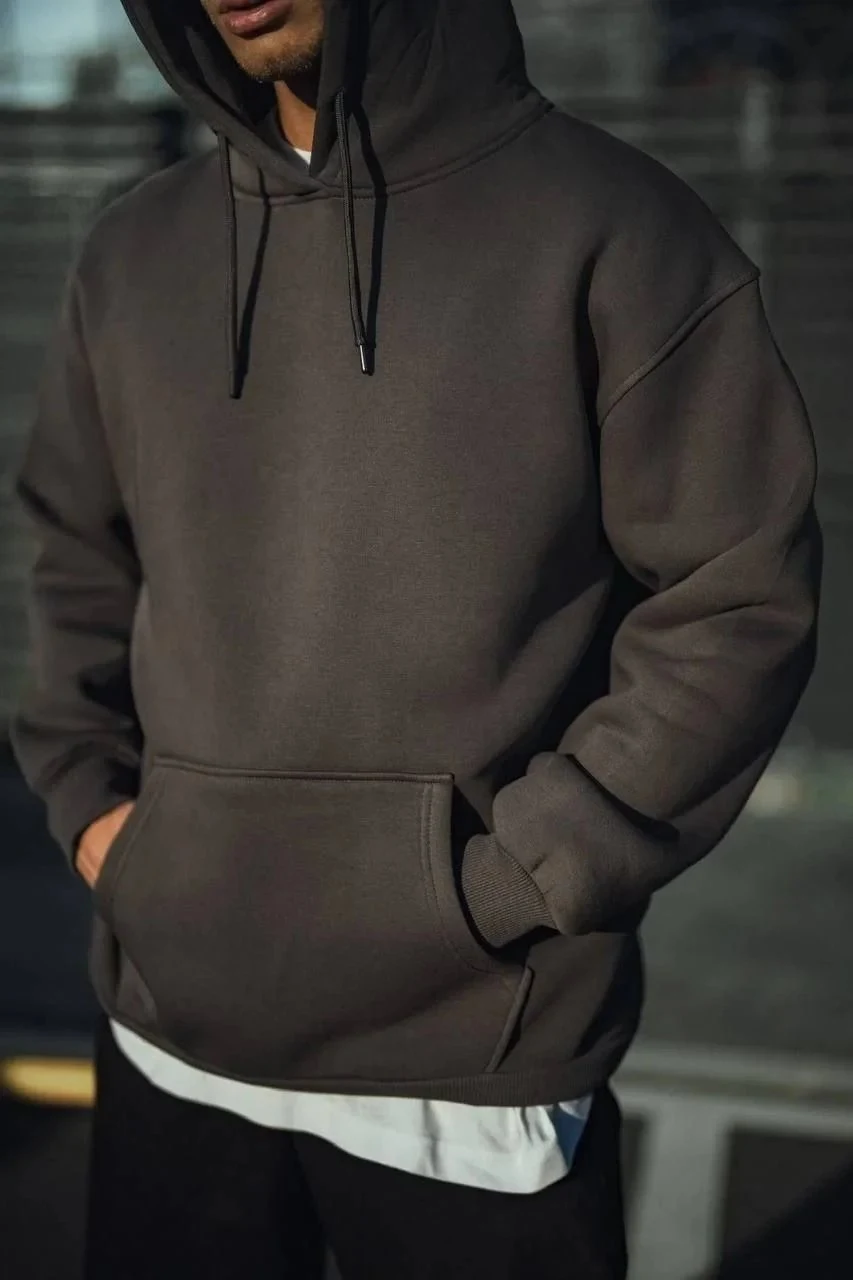 Sweatshirtê Mêran ê Dûmanî yê 3 Têlî Pembû yê Kêlûndar ê Basic