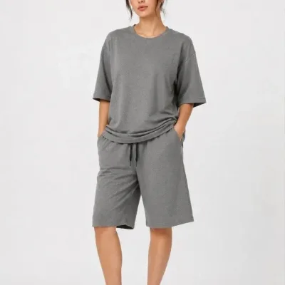 Γυναικείο Σετ 2 Τεμαχίων Oversize Δίνημα Σορτς 2