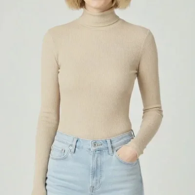 نساء بيج طويل الأكمام فيتيللي ليكرا رفيع كاشكورس بادي 1
