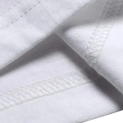 Ανδρικό Λευκό Oversize Ποδήλατο Λαιμό Πάνθηρα Εκτύπωση T-Shirt 5