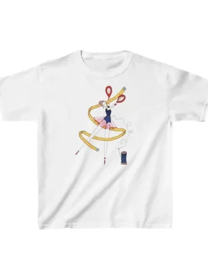 T-shirt dziecięcy biały z nadrukiem oversize okrągły dekolt