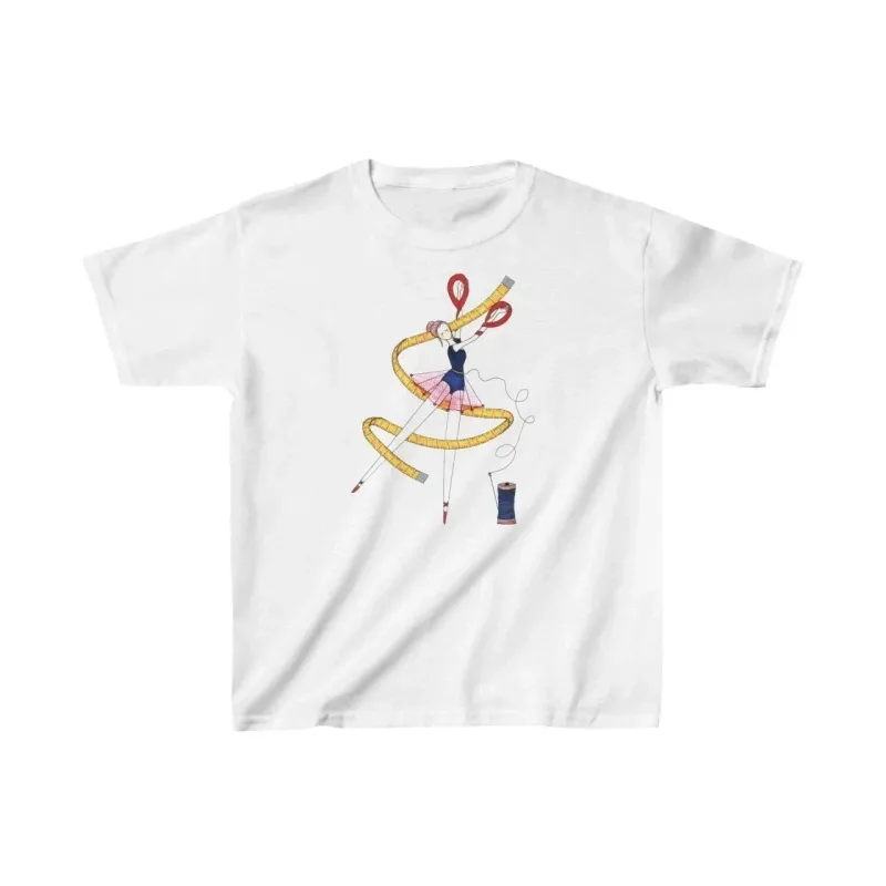 T-shirt dziecięcy biały z nadrukiem oversize okrągły dekolt
