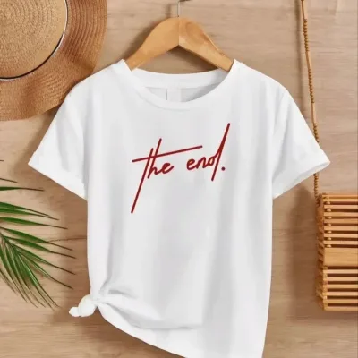 Παιδικό Λευκό Printed Oversize Ποδήλατο Λαιμό T-shirt 1