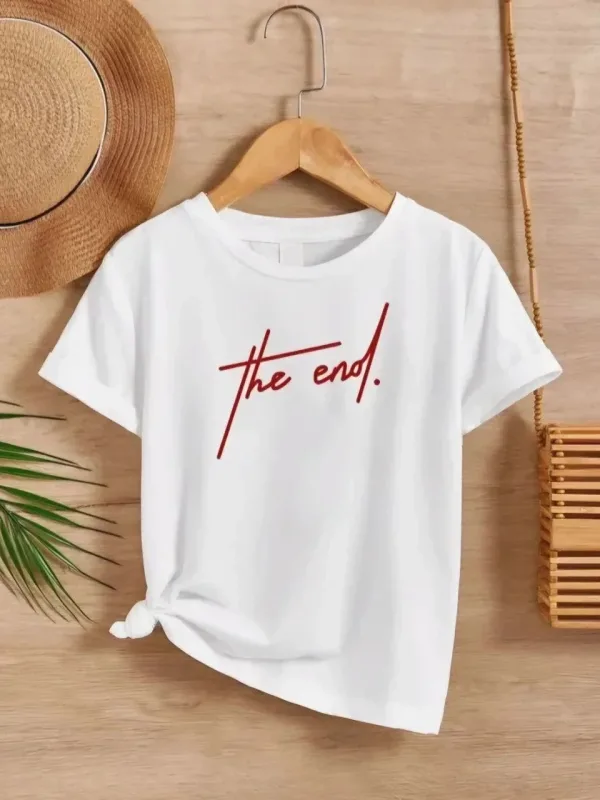 Παιδικό Λευκό Printed Oversize Ποδήλατο Λαιμό T-shirt 1
