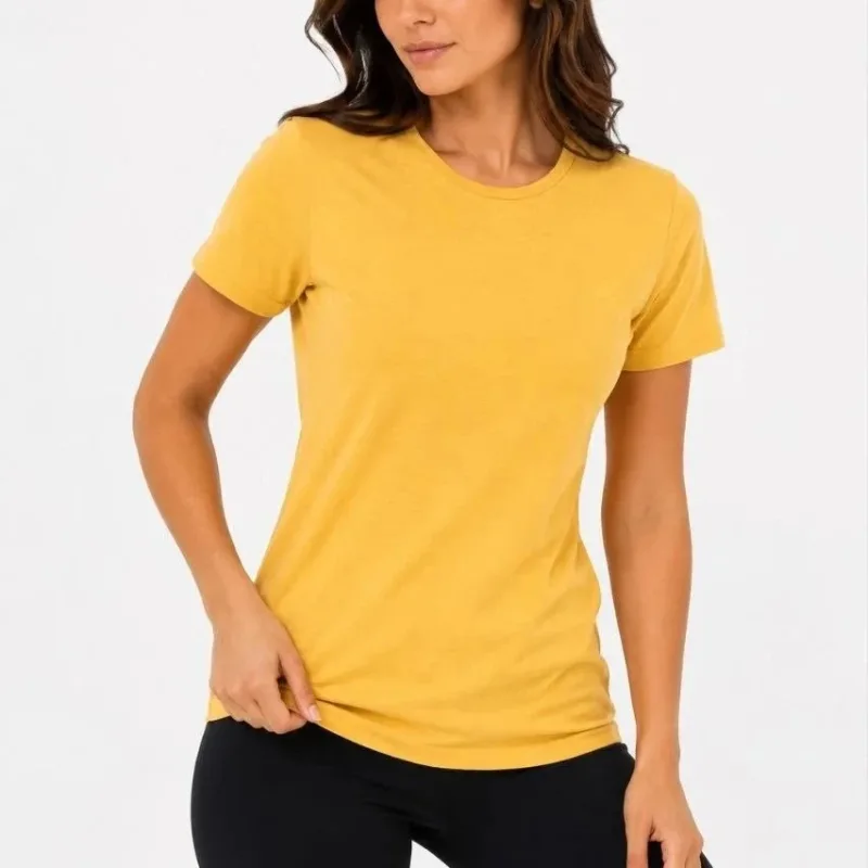 Jin Zer Slim Stûyê Bisîkletê T-Shirta Klasîk a Biçengên Kurt