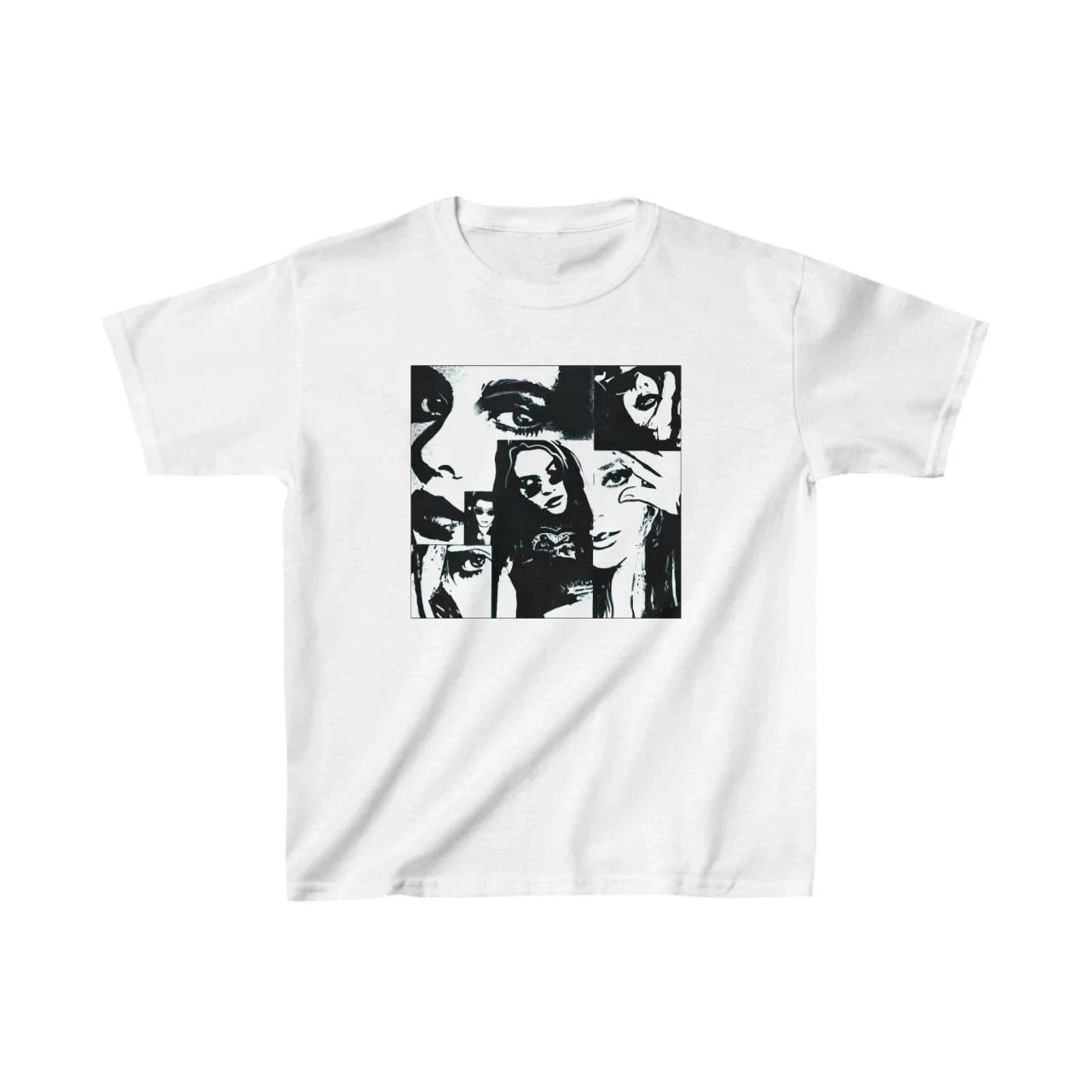 Детски бел печатен oversize велосипед јака T-shirt