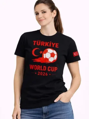 Ženska Crna World Cup 2026 Print Fudbalska Tema Majica