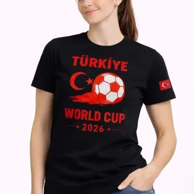 Ženska Crna World Cup 2026 Print Fudbalska Tema Majica 1