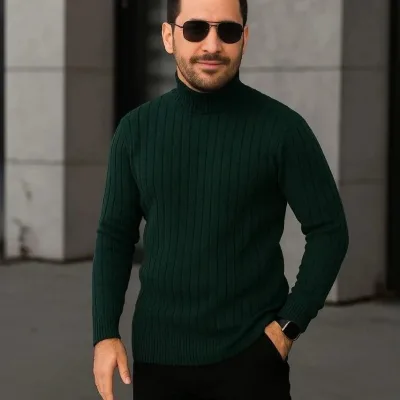 Set me 3 triko për meshkuj me jakë breshke, me brinjë 3