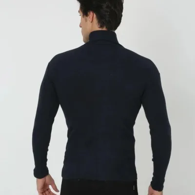Laşê Mêran Reş Slim Fit Likralı Fitilli Qirikê Body 4