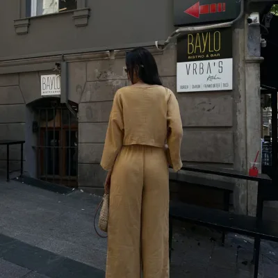 Hlače I Bluza Muslin set Camel 2