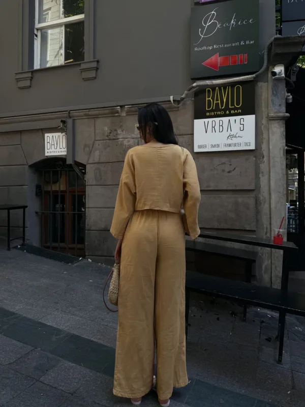 Hlače I Bluza Muslin set Camel 2