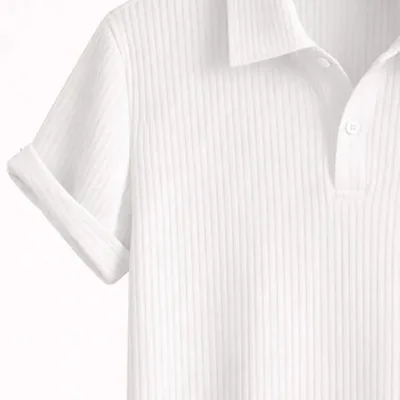 Black White 2-Pack Men's Oversize Ribbed Polo Neck 5