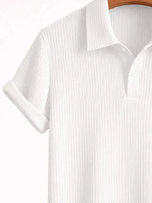Black White 2-Pack Men's Oversize Ribbed Polo Neck 5