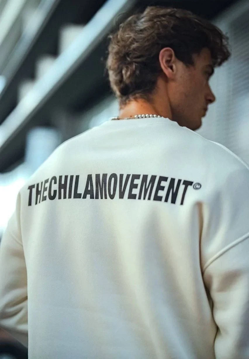 Men's White 3-Thread Cotton Crew Neck Printed Sweatshirt