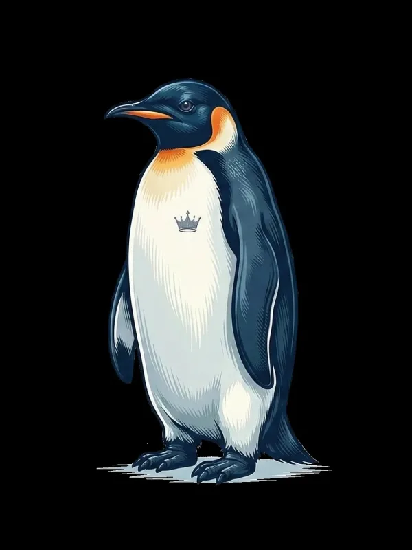 მამაკაცის შავი 3 ძაფიანი ბამბის Penguin პრინტიანი კაპიუშონიანი სვეტშორტი 3