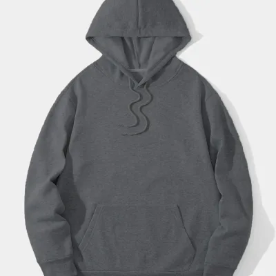 Mêr Dûkêl 3 Têl Pembo Kapûşonî Kangurû Cêbî Sweatshirt 2