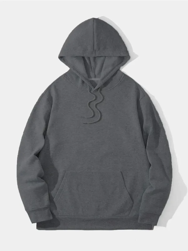Mêr Dûkêl 3 Têl Pembo Kapûşonî Kangurû Cêbî Sweatshirt 2