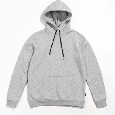 Női Szürke Oversize 3 Szál Pamut Kenguru Zsebes Kapucnis Sweatshirt 1