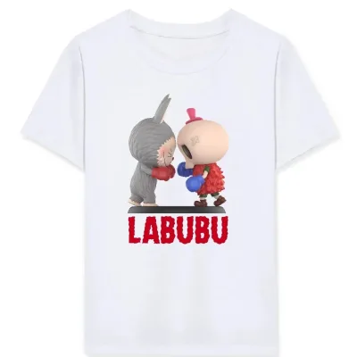 Dětské bílé oversize tričko s potiskem Labubu 1