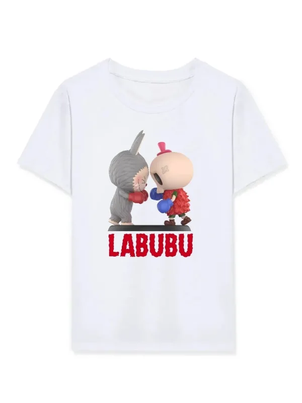Dětské bílé oversize tričko s potiskem Labubu 1