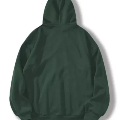 Femeie Haki 3 Fire Bumbac Simplu Glugă Buzunar Cangur Sweatshirt 2