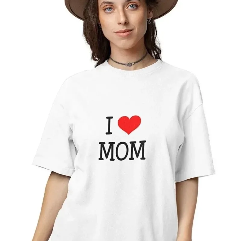 Női fehér oversized biciklinyakas nyomott rövid ujjú póló