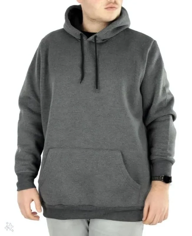 Męska dymiona oversize bawełniana bluza z kapturem, 3-nitkowa, z kieszeniami