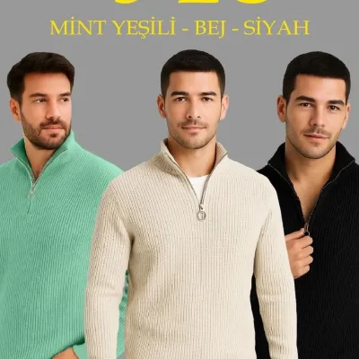 Men's 3-Piece Set Thick Cotton Ribbed Knit Sweater 1